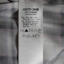 Pre Owned Roberto Cavalli Multicolored Checkered Silk Button Front Shirt L