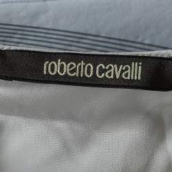 Pre Owned Roberto Cavalli Multicolor Printed Jersey Ruched Cut Out Detail Mini Dress S