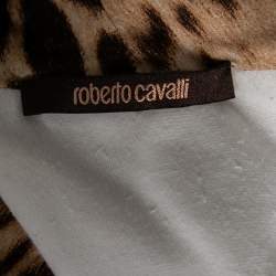Pre Owned Roberto Cavalli White Velvet Hooded Sweatshirt M