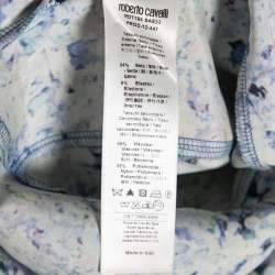 Pre Owned فستان روبرتو كافالي حرير مطبوع متعدد الألوان حافة دانتيل مقاس متوسط