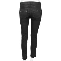 Pre Owned Roberto Cavalli Black Distressed Denim Jeans M
