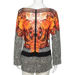 Roberto Cavalli Multicolor Printed Jersey Long Sleeves Top M