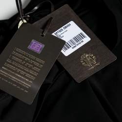 Pre Owned Roberto Cavalli Black & Red Animal Printed Silk Jersey Pleated Dress M