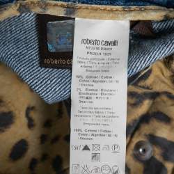 Pre Owned Roberto Cavalli Blue Faded Effect Denim Straight Leg Jeans M