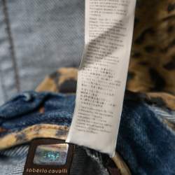 Pre Owned Roberto Cavalli Blue Faded Effect Denim Straight Leg Jeans M
