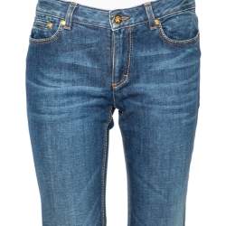 Pre Owned Roberto Cavalli Blue Denim Straight Fit Jeans M