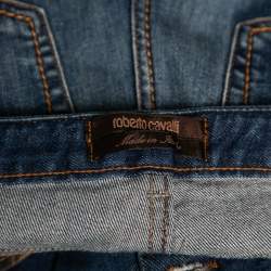 Pre Owned Roberto Cavalli Blue Denim Straight Fit Jeans M