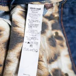 Pre Owned Roberto Cavalli Blue Denim Straight Fit Jeans M