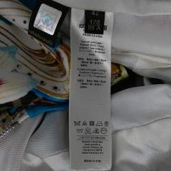 Pre Owned جاكيت روبرتو كافاللي حرير مطبوع مورد أزرق بسحاب أمامي مقاس وسط ( ميديوم )