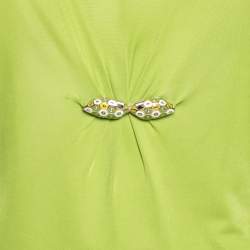 Pre Owned Roberto Cavalli Green Jersey Embellished Detailed Sleeveless Top M