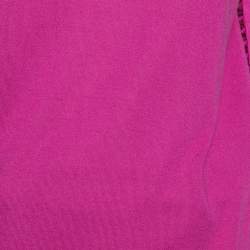 Pre Owned Roberto Cavalli Magenta Silk Knit Cut-Out Pattern Detailed Top M