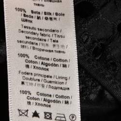 Pre Owned Roberto Cavalli Black Silk & Cutwork Cotton Zip Front Jacket M