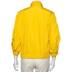 Pre Owned جاكيت روبرتو كافالي أصفر بكشكشة خامة صناعية مقاس كبير - لارج