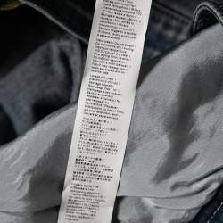 Pre Owned بنطلون جينز روبرتو كافالي دينم أزرق مزخرف مرصع قصة مجسمة مقاس متوسط (ميديوم)