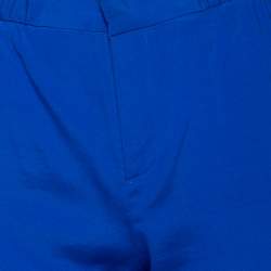 مملوكة مسبقًا Roberto Cavalli Blue Silk Trousers M