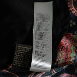 Pre Owned Roberto Cavalli Black Floral Printed Silk Trousers M