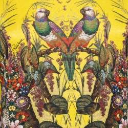 Pre Owned تانك توب روبرتو كافالي حرير أصفر مطبوع مقاس متوسط - ميديوم