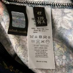 Pre Owned تانك توب روبرتو كافالي حرير أصفر مطبوع مقاس متوسط - ميديوم