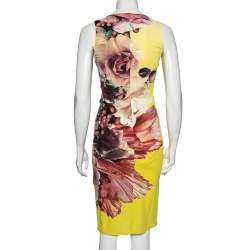 Pre Owned Roberto Cavalli Multicolor Printed Jersey Sleeveless Sheath Dress M