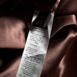 Pre Owned Roberto Cavalli Pink Leather Woven Trims Long Sleeve Jacket M