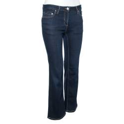 Pre Owned Roberto Cavalli Blue Denim Straight Pants M