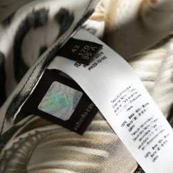 Pre Owned Roberto Cavalli Brown Leopard Printed Silk Pleated Hem Dress M