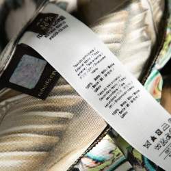 Pre Owned Roberto Cavalli Brown Leopard Printed Silk Pleated Hem Dress M