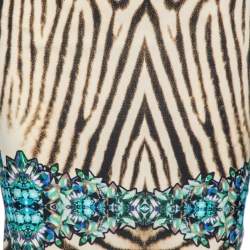 Pre Owned Roberto Cavalli Multicolored Animal Printed Silk Skirt M