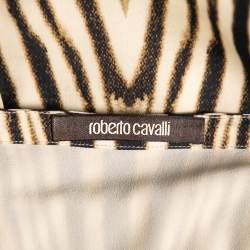 Pre Owned Roberto Cavalli Multicolored Animal Printed Silk Skirt M