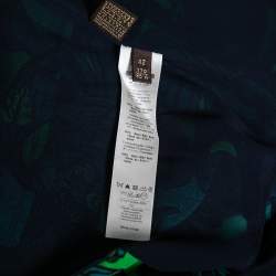 مملوكة مسبقًا Roberto Cavalli Blue & Green Animal Print Ruffled Mini Skirt M