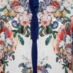 Pre Owned Roberto Cavalli Multicolor Printed Silk Knit Button Front Cardigan M