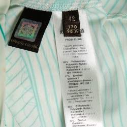 Pre Owned Roberto Cavalli Green Printed Jersey Dress M