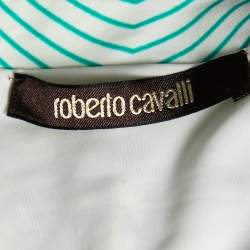 Pre Owned Roberto Cavalli Green Printed Jersey Dress M