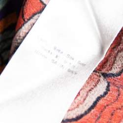 Pre Owned Roberto Cavalli Purple Floral Printed Silk Kaftan Top S