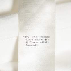 Pre Owned توب روبرتو كافالي قطن أبيض مطبوع مقاس صغير - سمول