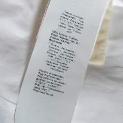 Pre Owned قميص روبرتو كافالي قطن أبيض مزين بأزرار أمامية مقاس متوسط - ميديوم