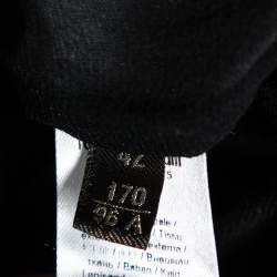 Pre Owned Roberto Cavalli Black Printed Velour & Knit Button Front Cardigan M
