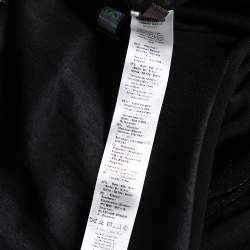 Pre Owned Roberto Cavalli Black Printed Velour & Knit Button Front Cardigan M