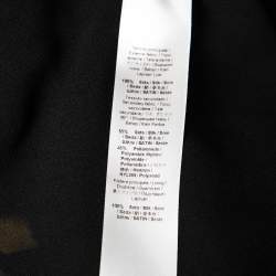 مملوكة مسبقًا Roberto Cavalli Black & Yellow Printed Silk & Satin Trimmed Embellished Dress M