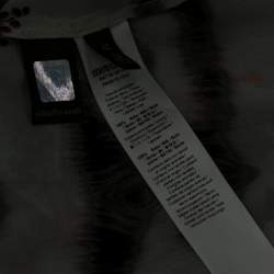 Pre Owned Roberto Cavalli Brown Animal and Floral Printed Silk Blouse M