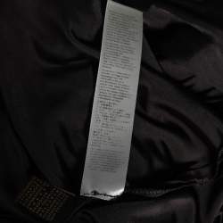 Pre Owned Roberto Cavalli Grey Jersey Gathered Plunging Neck Dress M