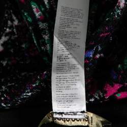 Pre Owned تنورة روبرتو كافالي تريكو أسود ومتعددة الألوان واسعة مقاس متوسط - ميديوم