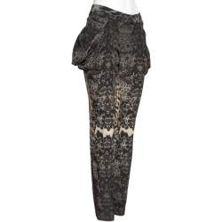 Pre Owned بنطلون روبرتو كافالي خرير مطبوع متعدد الألوان ديرابيه مقاس متوسط (ميديوم)