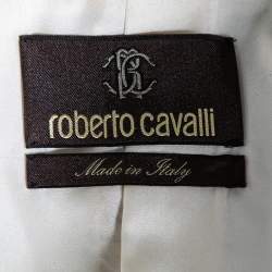 Pre Owned Roberto Cavalli Multicolor Printed Silk Button Front Blazer Jacket M