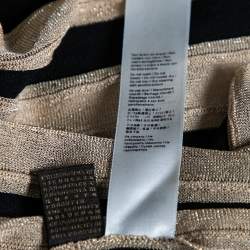 Pre Owned Roberto Cavalli Black & Gold Lurex Knit Pleated Skirt M 