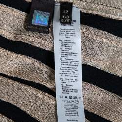 Pre Owned Roberto Cavalli Black & Gold Lurex Knit Pleated Skirt M 