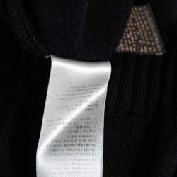Pre Owned Roberto Cavalli Black Wool Embellished Short Sleeve Sweater M