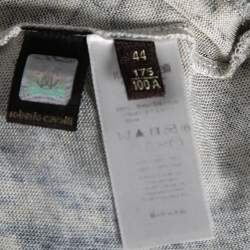 Pre Owned تانك توب روبرتو كافالي حرير نقشة الثعبان أزرق مقاس متوسط - ميديوم