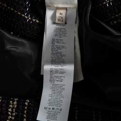 Pre Owned Roberto Cavalli Purple Tweed Single Breasted Coat M