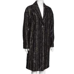 Pre Owned Roberto Cavalli Purple Tweed Single Breasted Coat M